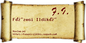 Füzesi Ildikó névjegykártya